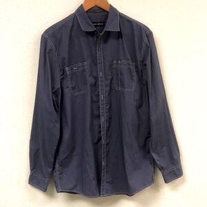 Michael Brandon Blue Long-sleeve Button-up Shirt